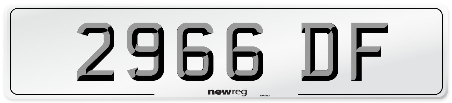 2966 DF Number Plate from New Reg